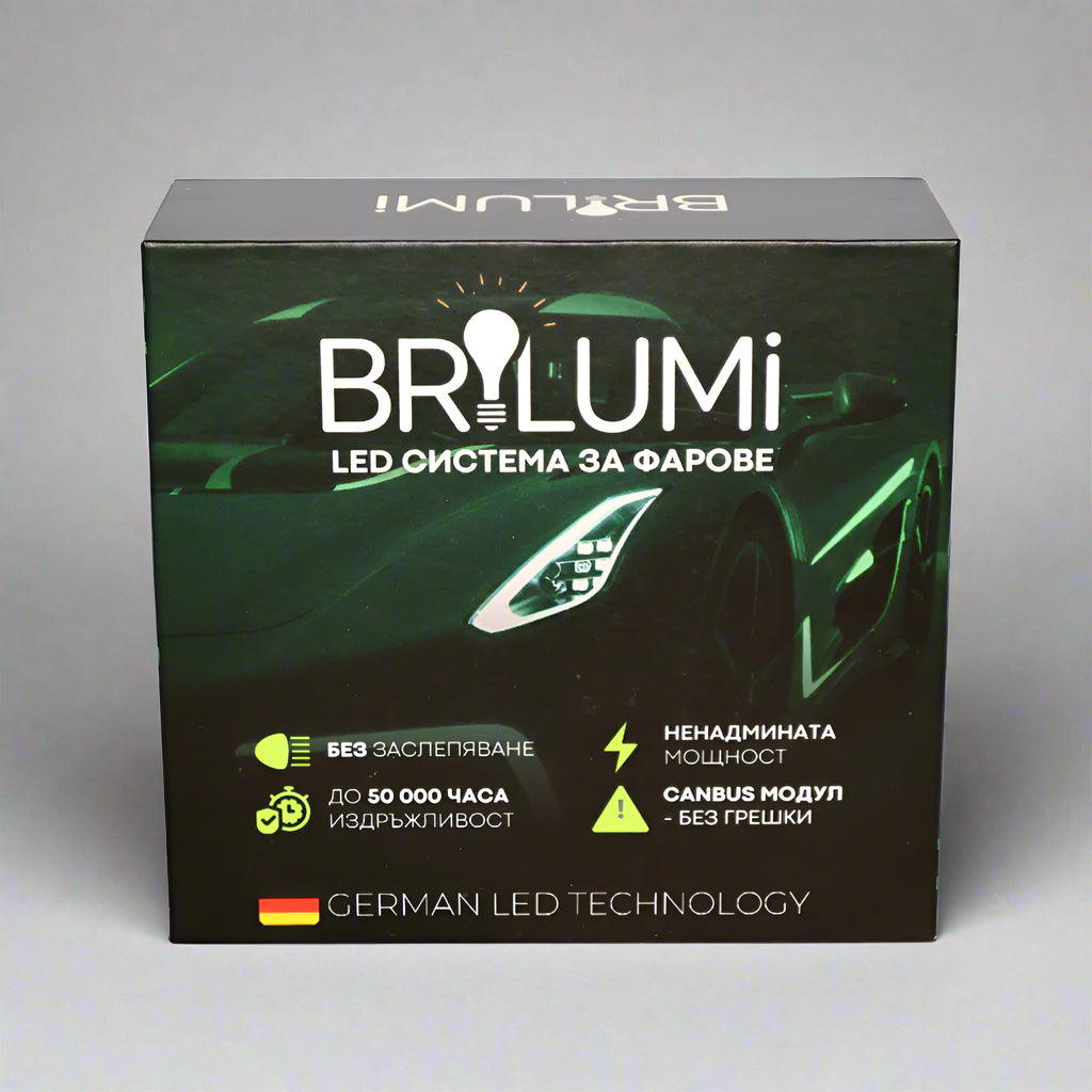 Systém LED světlometů s projektorovou čočkou H7 - BRILUMI OPTIX - 100W - CANBUS 6000K
