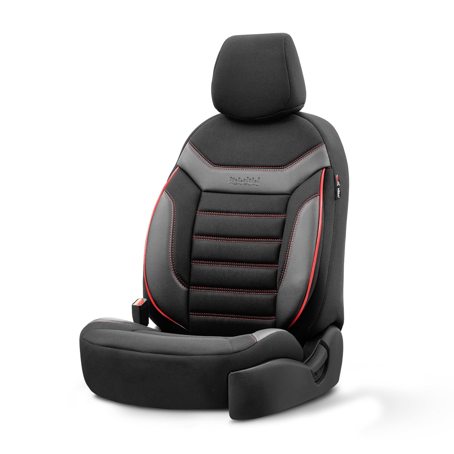 Sada čalounění Individual – Černé s červeným švem, textil, pro přední a zadní sedadla