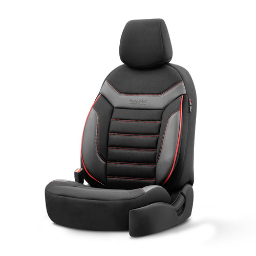 Sada čalounění Individual – Černé s červeným švem, textil, pro přední a zadní sedadla