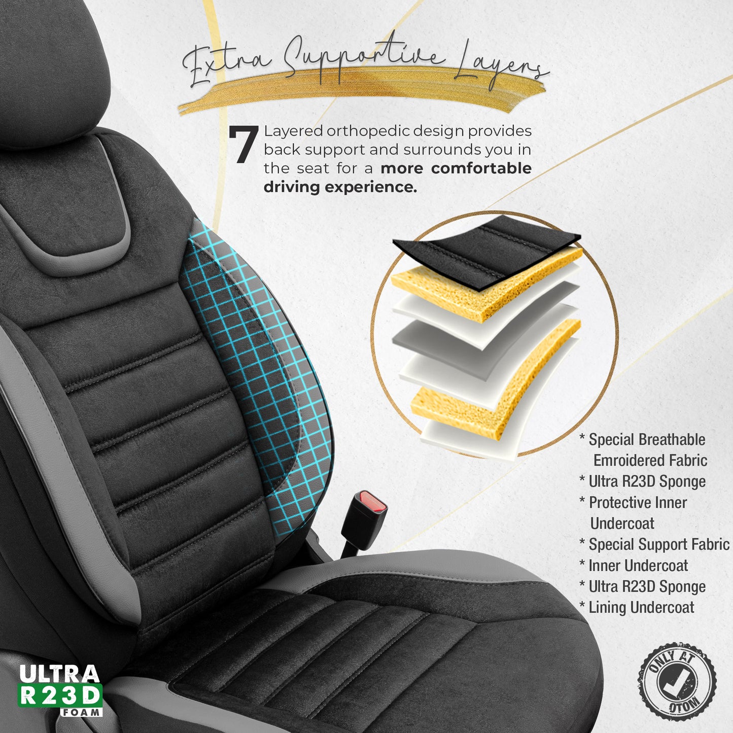 Sada potahů Iconic – Černá/Šedá, Textil, pro přední a zadní sedadla