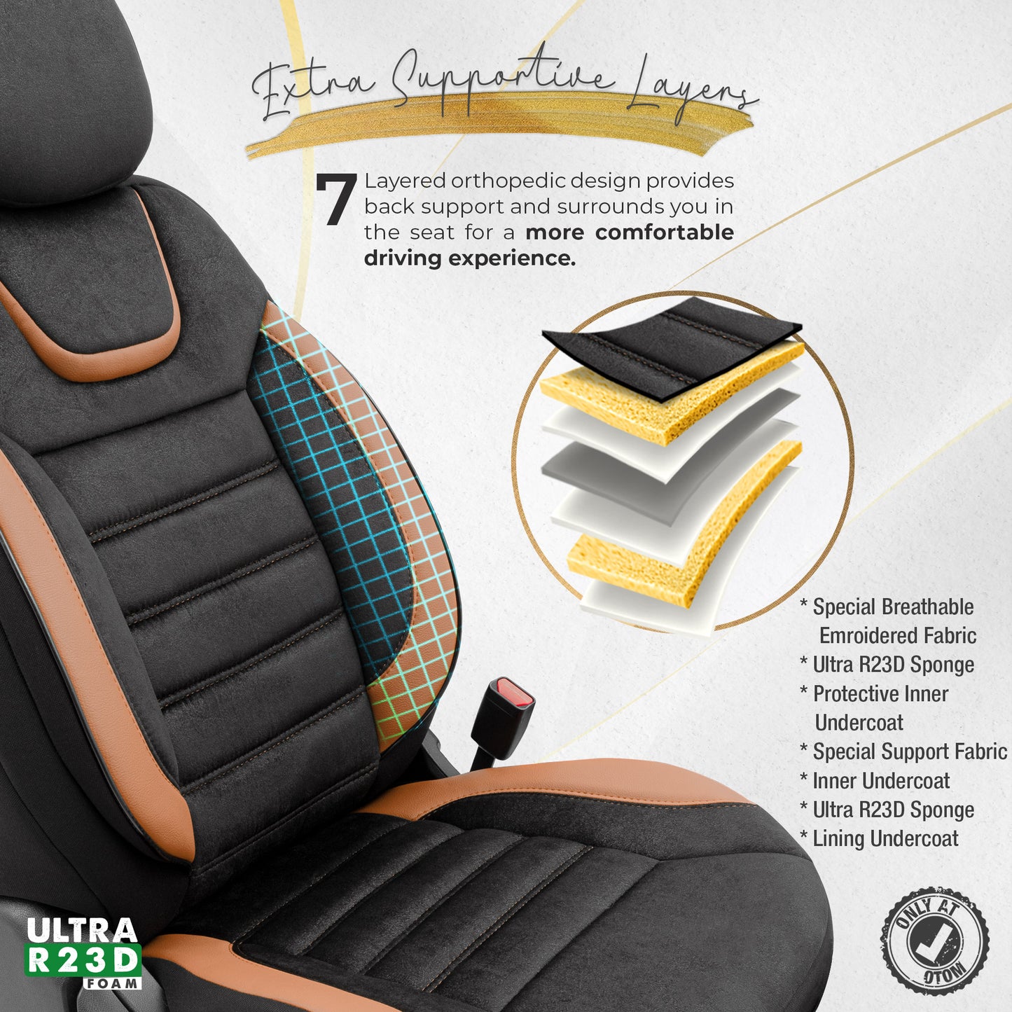 Sada potahů Iconic – Černá/Oranžová, Textil, pro přední a zadní sedadla