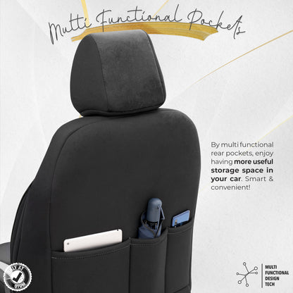 Sada potahů Iconic – Černá/Šedá, Textil, pro přední a zadní sedadla