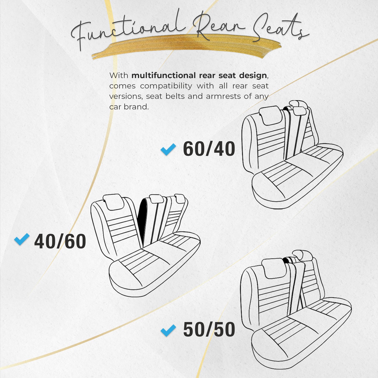 Sada potahů Iconic – Černá/Oranžová, Textil, pro přední a zadní sedadla