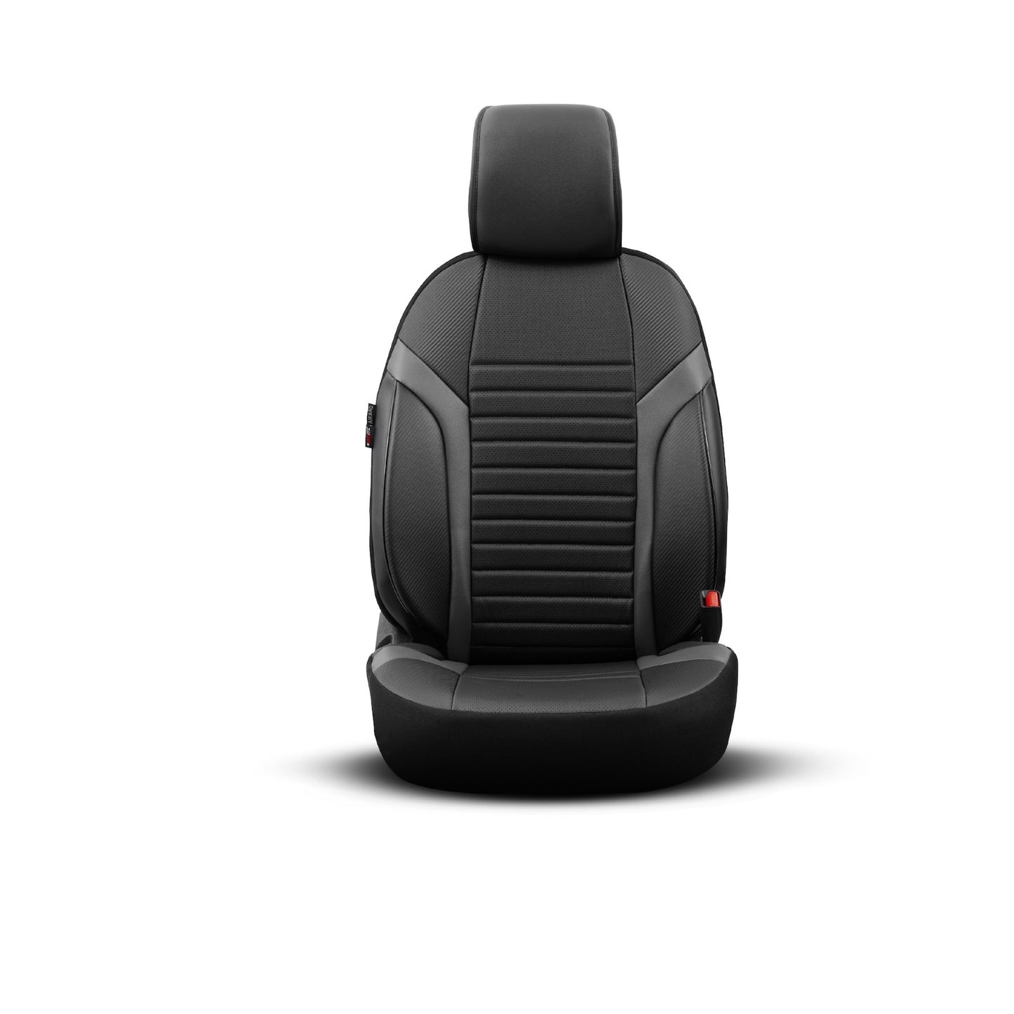 Sada luxusního čalounění Coral – Prodyšná eko kůže, černá/šedá, pro přední a zadní sedadla