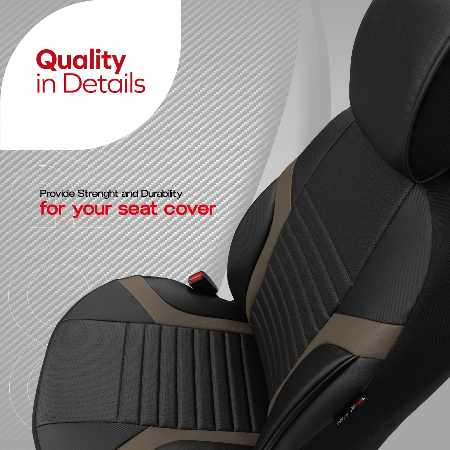 Sada luxusního čalounění Coral – Prodyšná eko kůže, černá/béžová, pro přední a zadní sedadla