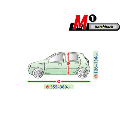 Přikrývka na auto Kegel Mobile velikost M1 šedá pro hatchback 355-380 cm