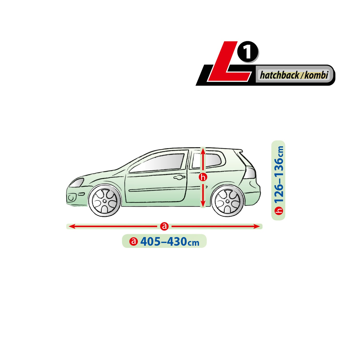 Přikrývka na auto Kegel Mobile velikost L1 šedá pro hatchback nebo kombi 405-430 cm