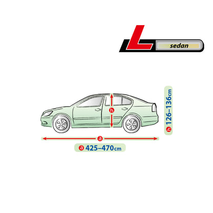 Přikrývka na auto Kegel Mobile velikost L šedá pro sedan 425-470 cm