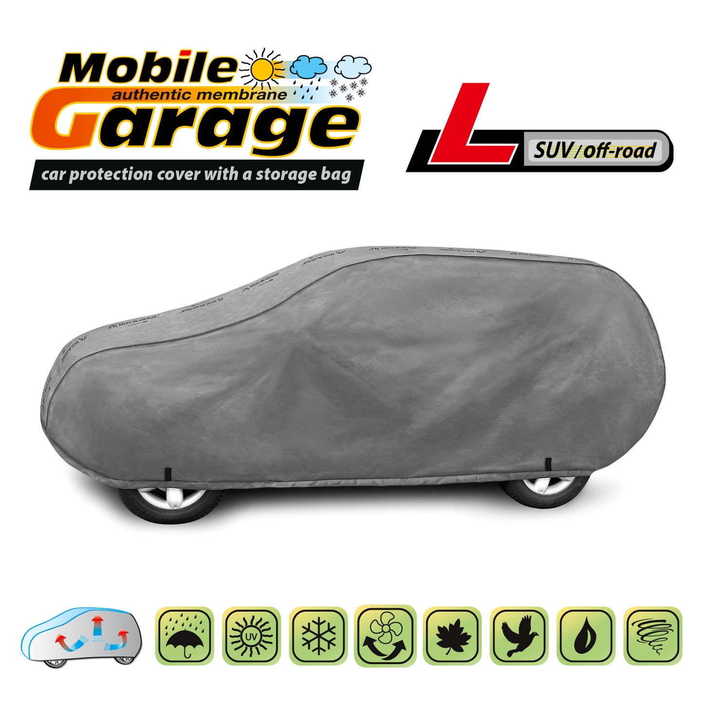 Přikrývka na auto Kegel Mobile velikost L šedá pro SUV/terénní vůz 430-460 cm