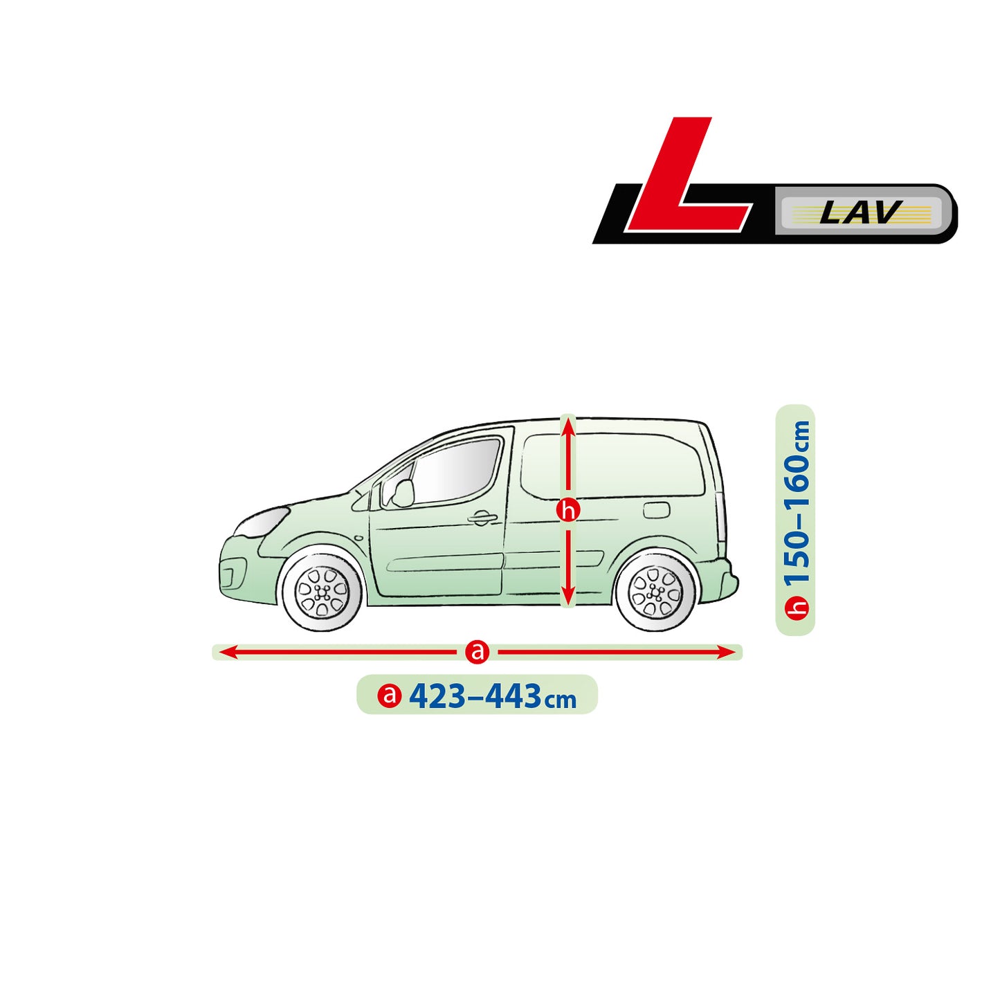 Přikrývka na auto Kegel Mobile velikost L šedá pro VAN/VAŇ 423-443 cm
