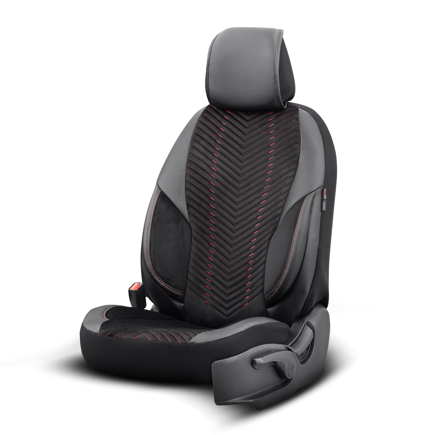 Sada luxusního čalounění Advanced – Alcantara, černá/červená, pro přední a zadní sedadla