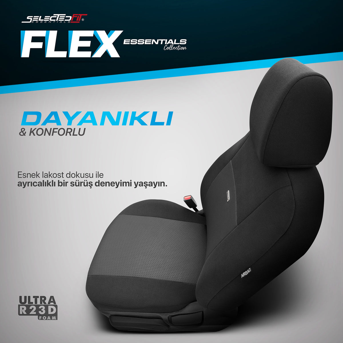 Potahová sada Selectedfit Flex 101 – černá, pro přední a zadní sedadla