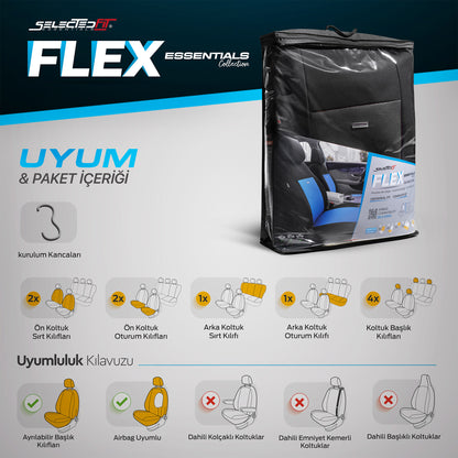 Potahová sada Selectedfit Flex 101 – černá, pro přední a zadní sedadla