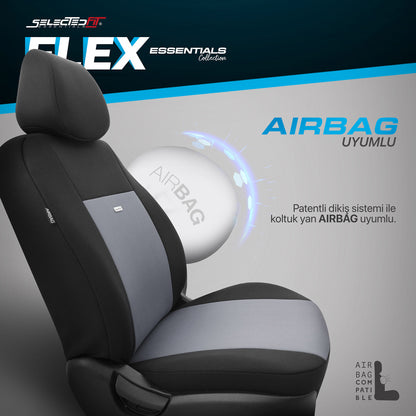 Sada potahů Selectedfit Flex 102 – černo-šedá, pro přední a zadní sedadla