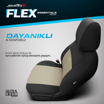 Sada potahů Selectedfit Flex 103 – černo-béžová, pro přední a zadní sedadla