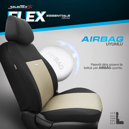 Sada potahů Selectedfit Flex 103 – černo-béžová, pro přední a zadní sedadla
