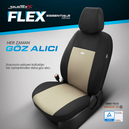 Sada potahů Selectedfit Flex 103 – černo-béžová, pro přední a zadní sedadla