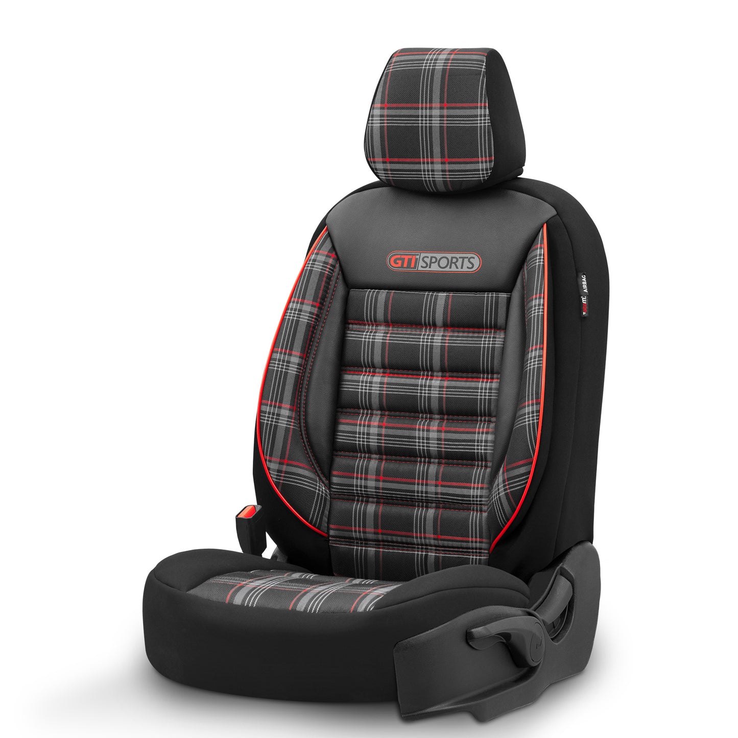 Sada potahů GTI Sports – černá/červená, textil, pro přední a zadní sedadla