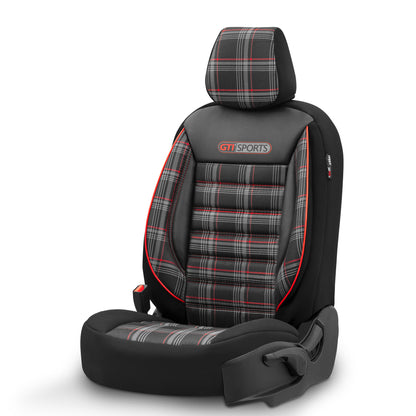 Sada potahů GTI Sports – černá/červená, textil, pro přední a zadní sedadla