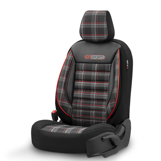 Sada potahů GTI Sports – černá/červená, textil, pro přední a zadní sedadla