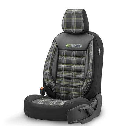 Sada potahů GTI Sports – černá/zelená, textil, pro přední a zadní sedadla