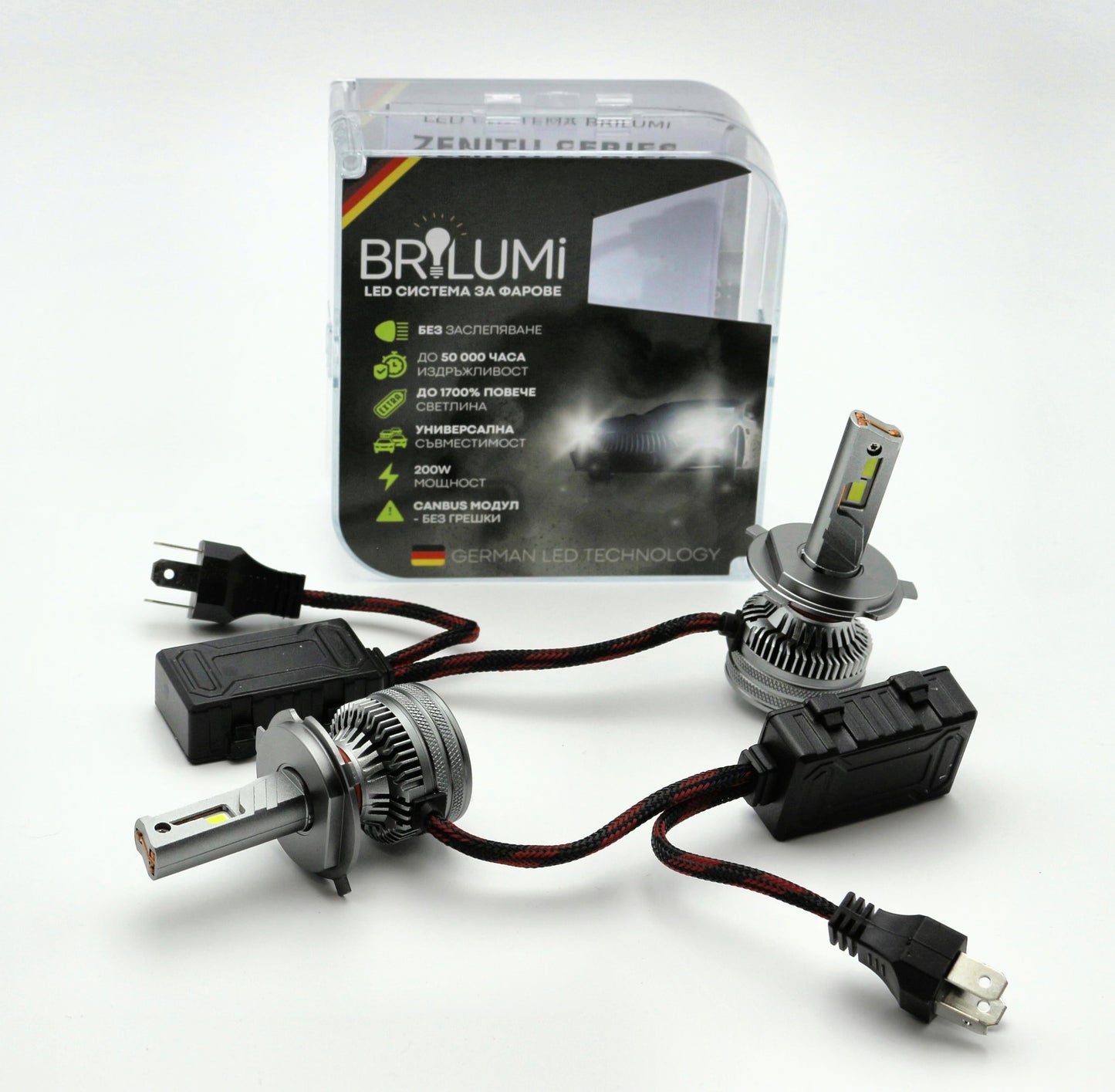 Bi-LED žárovky H4 BRILUMI ZENITH 200W CANBUS 6000K – Jasné světlo