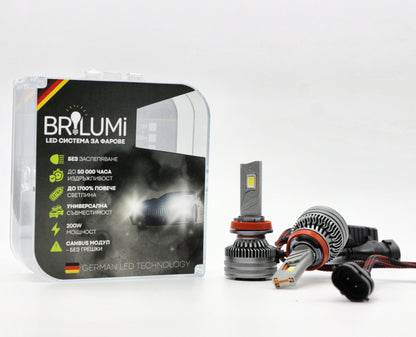 LED žárovky H8/H9/H11 BRILUMI ZENITH 200W CANBUS 6000K – Jasné světlo
