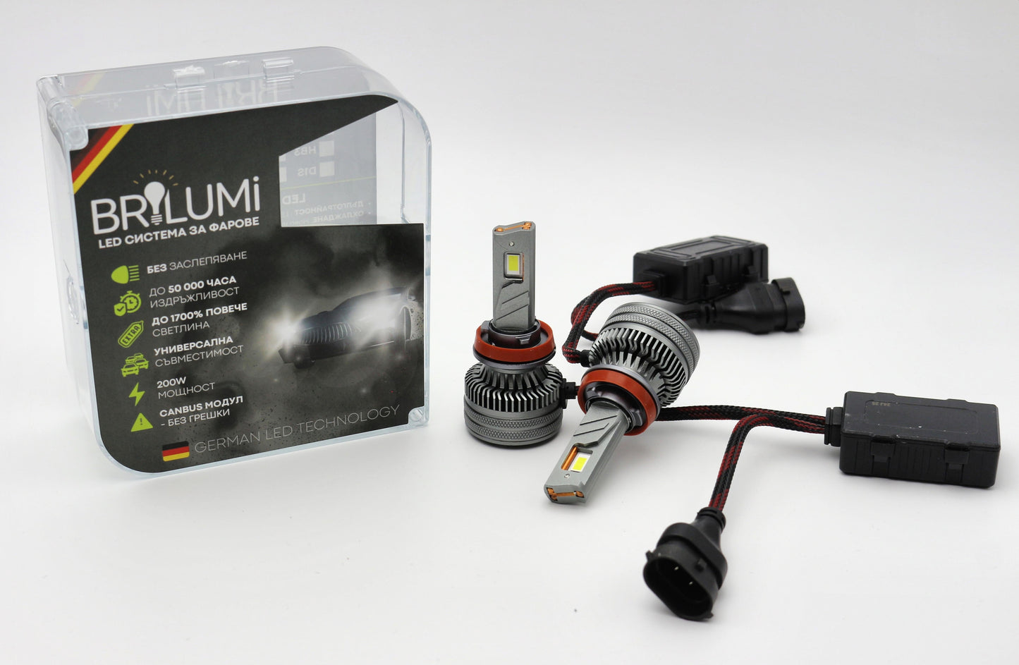 LED žárovky H8/H9/H11 BRILUMI ZENITH 200W CANBUS 6000K – Jasné světlo