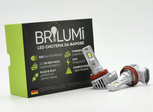 LED soustava pro světlomety H8/H9/H11 - ZAPOJ A JEDI - BRILUMI EVOLVE - 60W - CANBUS 6000K