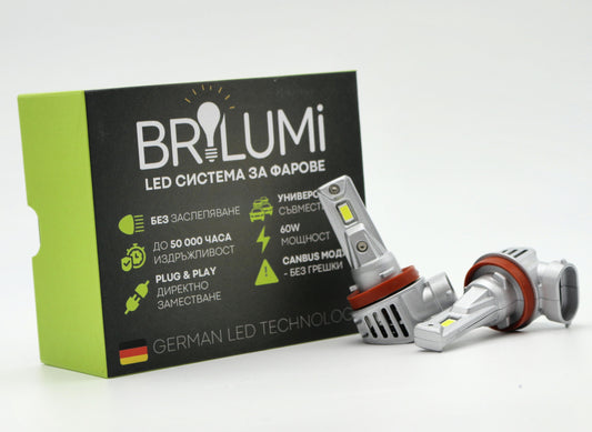 LED soustava pro světlomety H8/H9/H11 - ZAPOJ A JEDI - BRILUMI EVOLVE - 60W - CANBUS 6000K