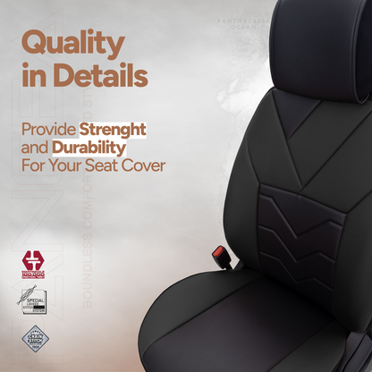 Sada luxusního čalounění Pangea – ekologická kůže, černá, pro přední a zadní sedadla