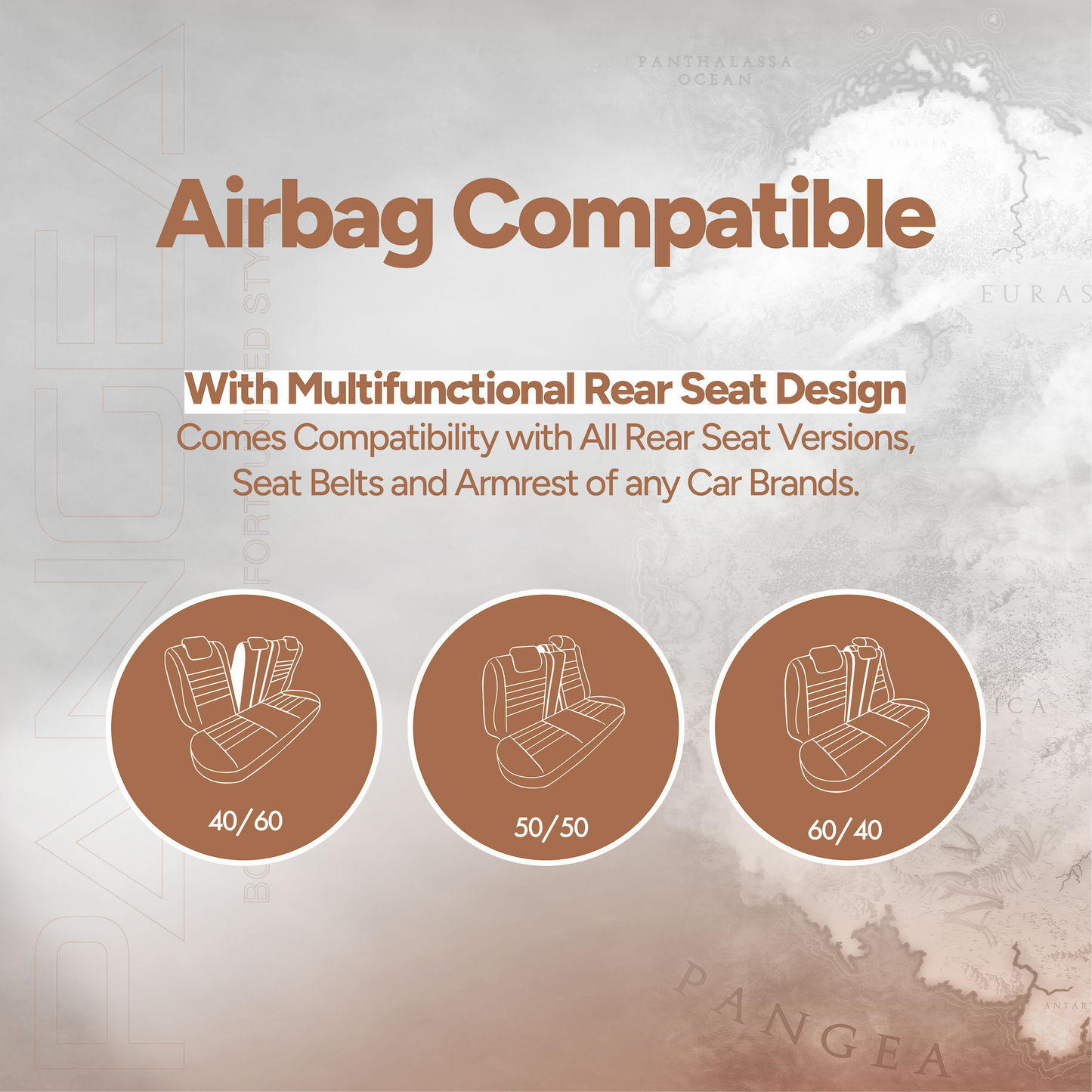 Sada luxusního čalounění Pangea – Ekologická kůže, černá/šedá, pro přední a zadní sedadla