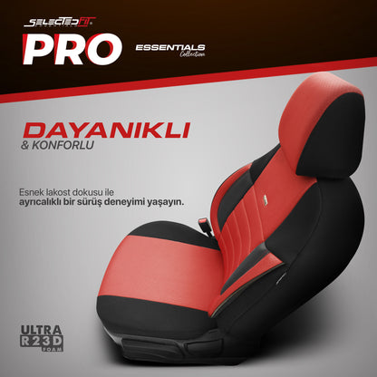 Sada potahů Selectedfit Pro 104 – černá/červená, pro přední a zadní sedadla