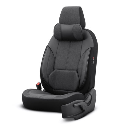 Sada Ergonomické Čalounění Voyager – Černá, Textil, pro Přední a Zadní Sedačky