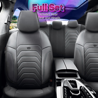 Sada luxusního čalounění Core – děrovaná eko kůže, černá, pro přední a zadní sedadla