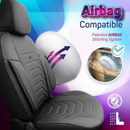 Sada luxusního čalounění Core – děrovaná eko kůže, černá, pro přední a zadní sedadla