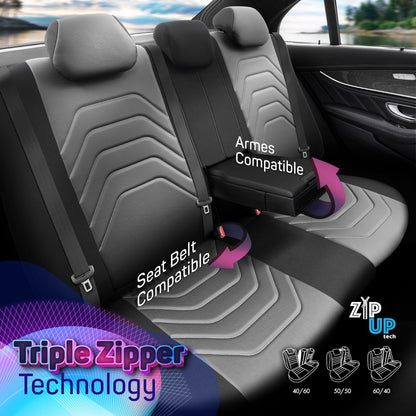 Sada luxusního čalounění Core – děrovaná eko kůže, černá, pro přední a zadní sedadla