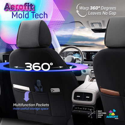 Sada luxusního čalounění Core – děrovaná eko kůže, černá, pro přední a zadní sedadla