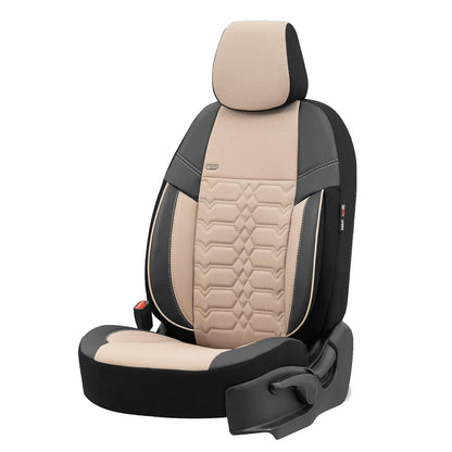 Sada čalounění Elegance – Černá/Béžová, Textilie, pro Přední a Zadní Sedadla