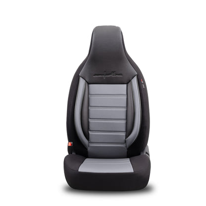 Sada Čalounění Comfortline City – Černá/Šedá, s Eko kůží, pro Přední a Zadní Sedačky (Pro malé městské vozy)