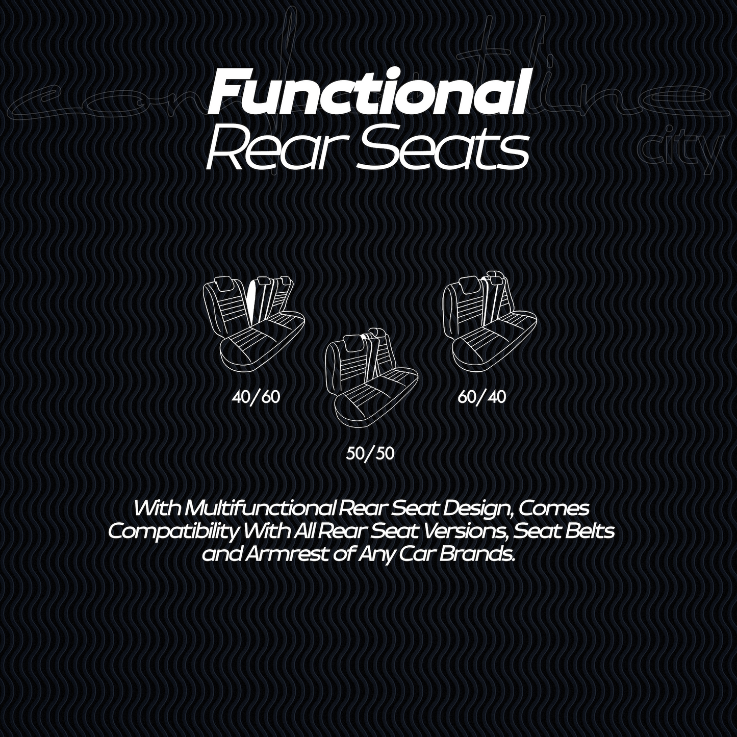 Sada Čalounění Comfortline City – Černá/Šedá, s Eko kůží, pro Přední a Zadní Sedačky (Pro malé městské vozy)