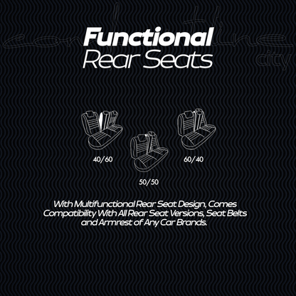 Sada Čalounění Comfortline City – Černá/Šedá, s Eko kůží, pro Přední a Zadní Sedačky (Pro malé městské vozy)