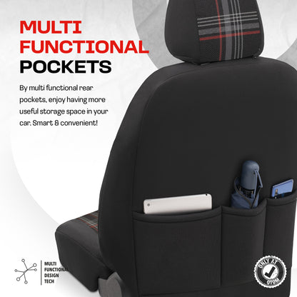 Sada potahů GTI Sports – černá/červená, textil, pro přední a zadní sedadla