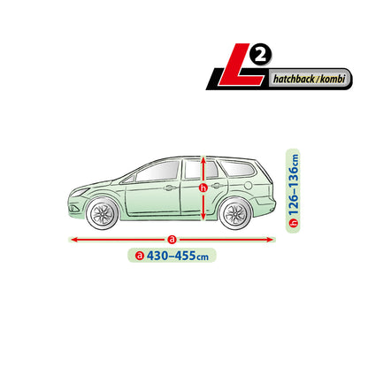 Přikrývka na auto Kegel Mobile velikost L2 šedá pro hatchback nebo kombi 430-455 cm