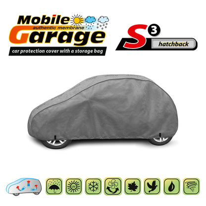 Přikrývka na auto Kegel Mobile velikost S3 šedá pro hatchback 335-355 cm
