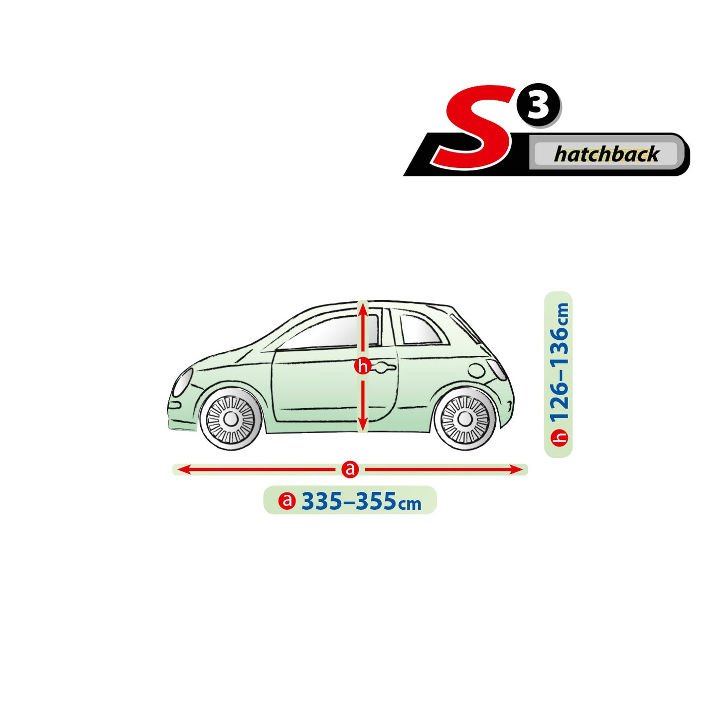 Přikrývka na auto Kegel Mobile velikost S3 šedá pro hatchback 335-355 cm