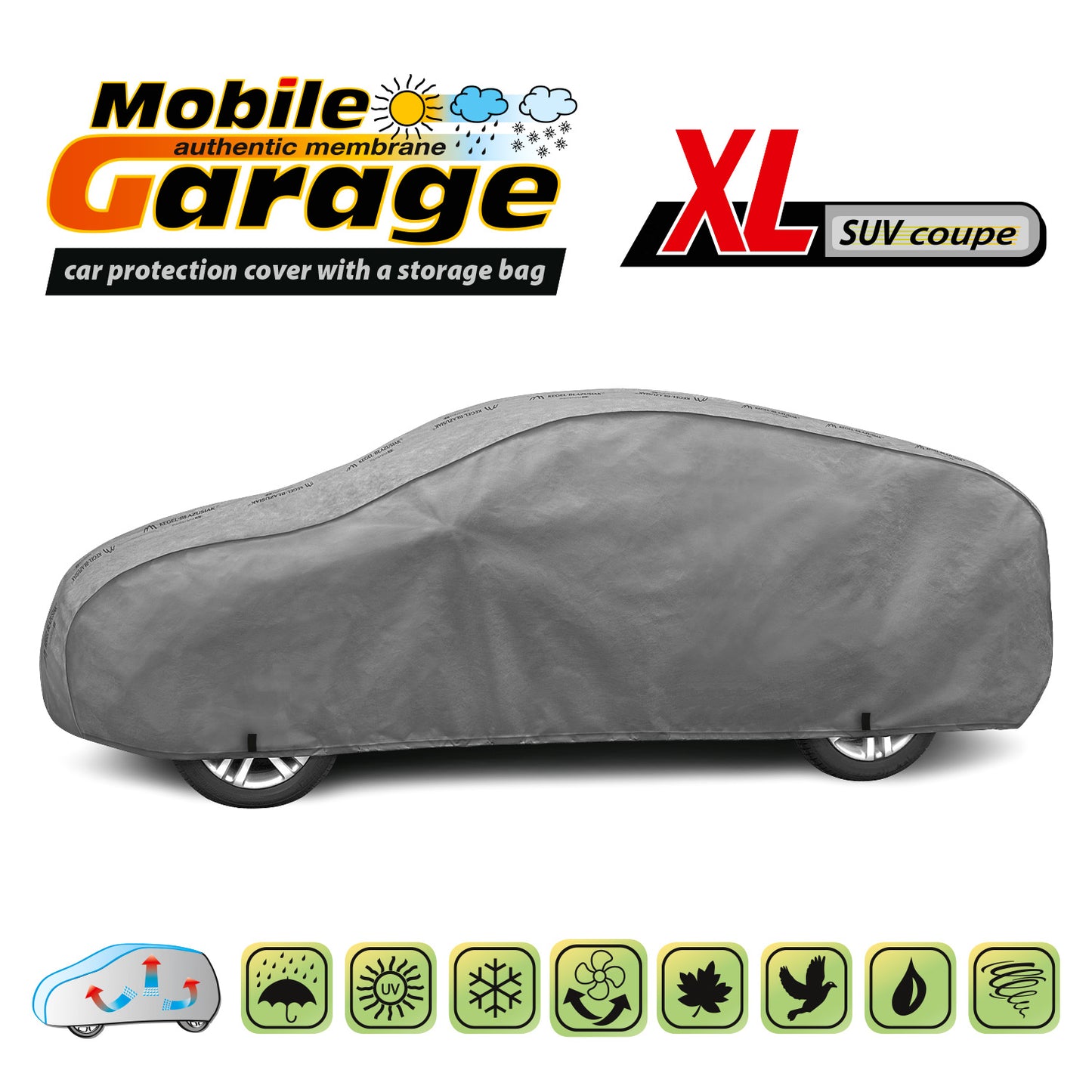 Přikrývka na auto Kegel Mobile velikost XL šedá pro SUV kupé 475-500 cm