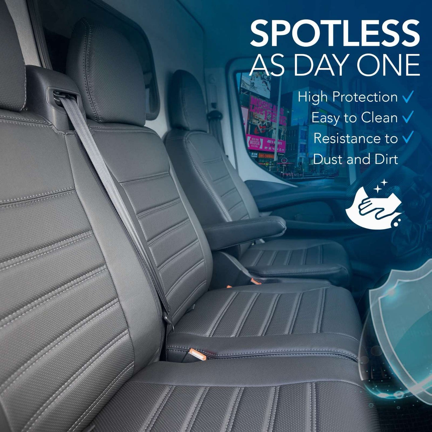 Kožené čalounění pro Mercedes-Benz Sprinter po roce 2019 | Sada 2+1 sedadel | Profesionální montáž